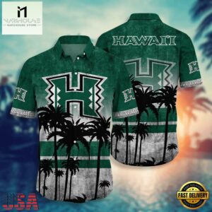NCAA Hawaii Rainbow Warriors Palm Tree Tropical Summer Beach Hawaiian Shirt