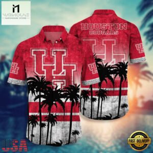 NCAA Houston Cougars Palm Tree Tropical Summer Beach Hawaiian Shirt