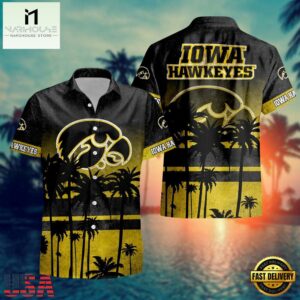 NCAA Iowa Hawkeyes Palm Tree Tropical Summer Beach Hawaiian Shirt