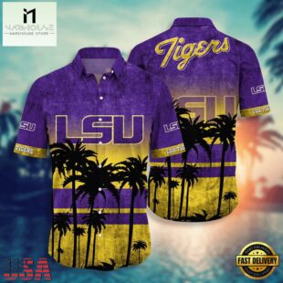 NCAA LSU TIGERS Palm Tree Tropical Summer Beach Hawaiian Shirt