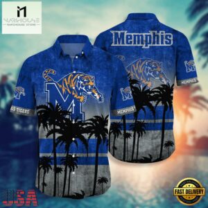 NCAA Memphis Tigers Palm Tree Tropical Summer Beach Hawaiian Shirt