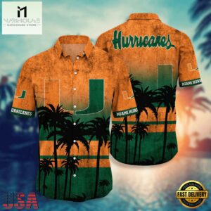 NCAA Miami Hurricanes Palm Tree Tropical Summer Beach Hawaiian Shirt