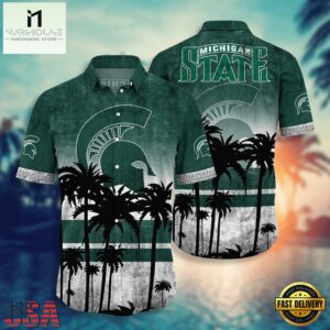 NCAA Michigan State Spartans Palm Tree Tropical Summer Beach Hawaiian Shirt