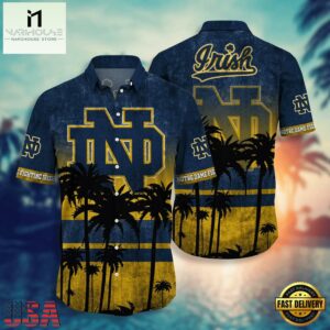 NCAA Notre Dame Fighting Irish Palm Tree Tropical Summer Beach Hawaiian Shirt