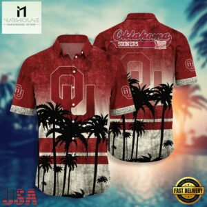 NCAA Oklahoma Sooners Palm Tree Tropical Summer Beach Hawaiian Shirt
