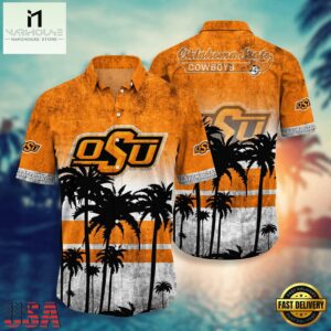 NCAA Oklahoma State Cowboys Palm Tree Tropical Summer Beach Hawaiian Shirt