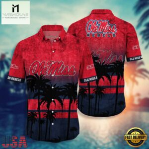NCAA Ole Miss Rebels Palm Tree Tropical Summer Beach Hawaiian Shirt