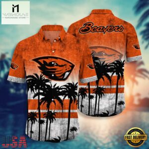 NCAA Oregon State Beavers Palm Tree Tropical Summer Beach Hawaiian Shirt