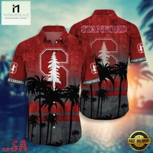 NCAA Stanford Cardinal Palm Tree Tropical Summer Beach Hawaiian Shirt