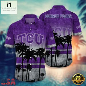 NCAA TCU Horned Frogs Palm Tree Tropical Summer Beach Hawaiian Shirt