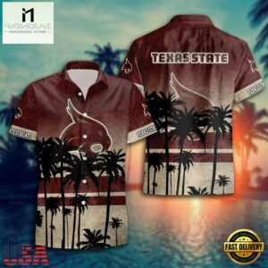 NCAA Texas State Bobcats Palm Tree Tropical Summer Beach Hawaiian Shirt