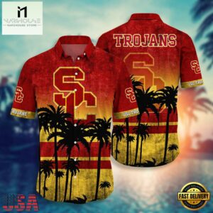 NCAA USC Trojans Palm Tree Tropical Summer Beach Hawaiian Shirt