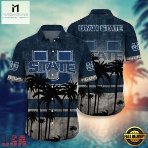 NCAA Utah State Aggies Palm Tree Tropical Summer Beach Hawaiian Shirt