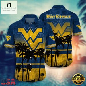 NCAA West Virginia Mountaineers Palm Tree Tropical Summer Beach Hawaiian Shirt
