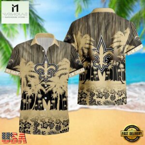 New Orleans Saints Palm Tree Garden Pattern Hawaii Shirt