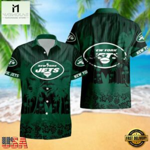 New York Jets Palm Tree Garden Pattern Hawaii Shirt