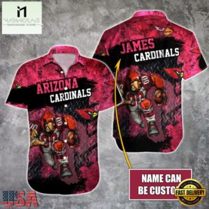 NFL Arizona Cardinals Warrior Mascot Custom Name Hawaiian Shirt