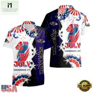 NFL Baltimore Ravens Happy Independence Day Hawaiian Shirt
