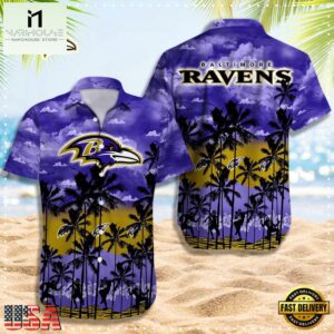 NFL Baltimore Ravens Logo Team Vintage Hawaiian Shirt
