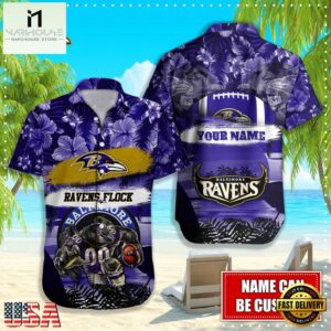 NFL Baltimore Ravens Mascot Football Hawaiian Shirt