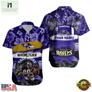 NFL Baltimore Ravens Mascot Football Hawaiian Shirt