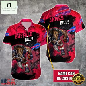 NFL Buffalo Bills Warrior Mascot Custom Name Hawaiian Shirt