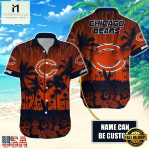 NFL Chicago Bears Vintage Style Custom Name Hawaiian Shirt
