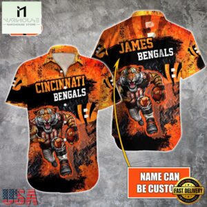 NFL Cincinnati Bengals Warrior Mascot Custom Name Hawaiian Shirt