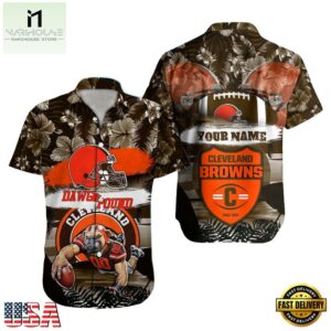 NFL Cleveland Browns Mascot Football Hawaiian Shirt