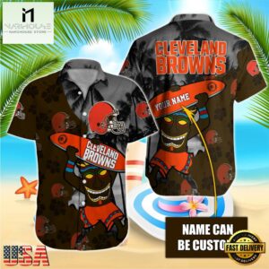 NFL Cleveland Browns Retro Custom Name Hawaiian Shirts