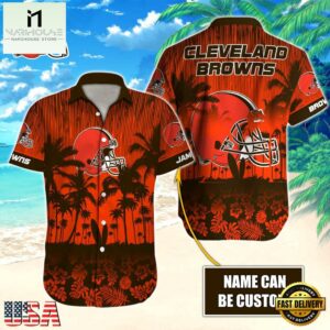 NFL Cleveland Browns Vintage Style Custom Name Hawaiian Shirt