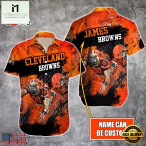 NFL Cleveland Browns Warrior Mascot Custom Name Hawaiian Shirt