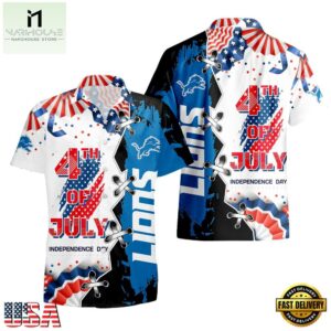 NFL Detroit Lions Happy Independence Day Hawaiian Shirt