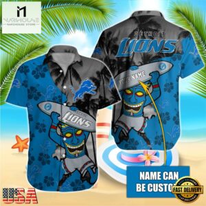 NFL Detroit Lions Retro Custom Name Hawaiian Shirts