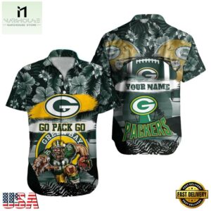 NFL Green Bay Packers Mascot Football Hawaiian Shirt