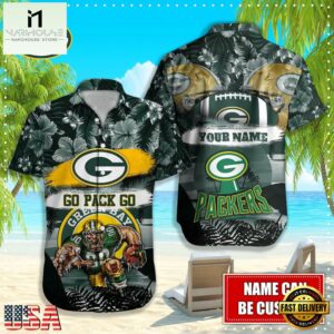 NFL Green Bay Packers Mascot Football Hawaiian Shirt