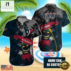 NFL Houston Texans Retro Custom Name Hawaiian Shirts