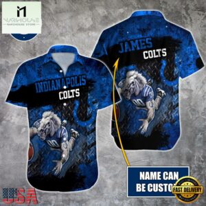 NFL Indianapolis Colts Warrior Mascot Custom Name Hawaiian Shirt
