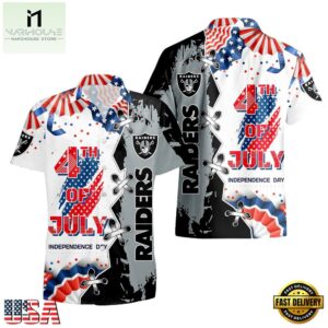 NFL Las Vegas Raiders Happy Independence Day Hawaiian Shirt