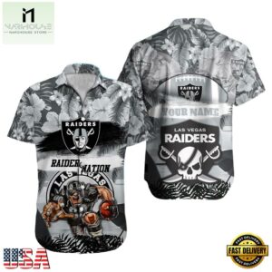 NFL Las Vegas Raiders Mascot Football Hawaiian Shirt