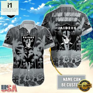 NFL Las Vegas Raiders Vintage Style Custom Name Hawaiian Shirt