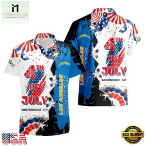 NFL Los Angeles Chargers Happy Independence Day Hawaiian Shirt