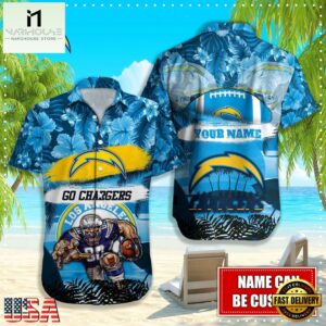 NFL Los Angeles Chargers Mascot Football Hawaiian Shirt