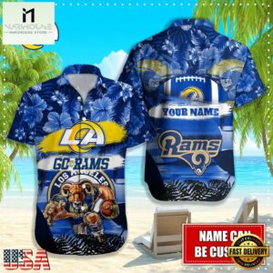 NFL Los Angeles Rams Mascot Football Hawaiian Shirt
