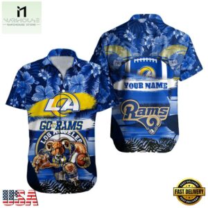 NFL Los Angeles Rams Mascot Football Hawaiian Shirt