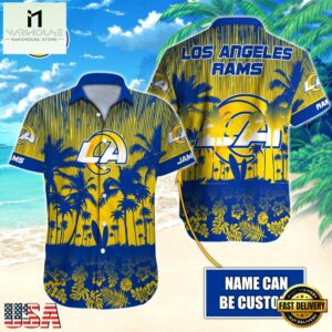 NFL Los Angeles Rams Vintage Style Custom Name Hawaiian Shirt