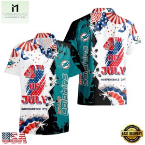 NFL Miami Dolphins Happy Independence Day Hawaiian Shirt