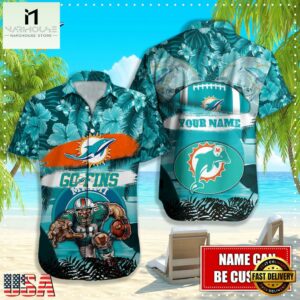 NFL Miami Dolphins Mascot Football Hawaiian Shirt
