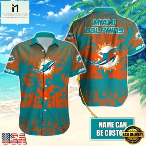 NFL Miami Dolphins Vintage Style Custom Name Hawaiian Shirt