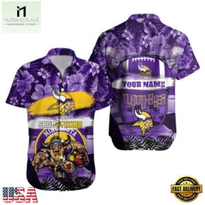 NFL Minnesota Vikings Mascot Football Hawaiian Shirt